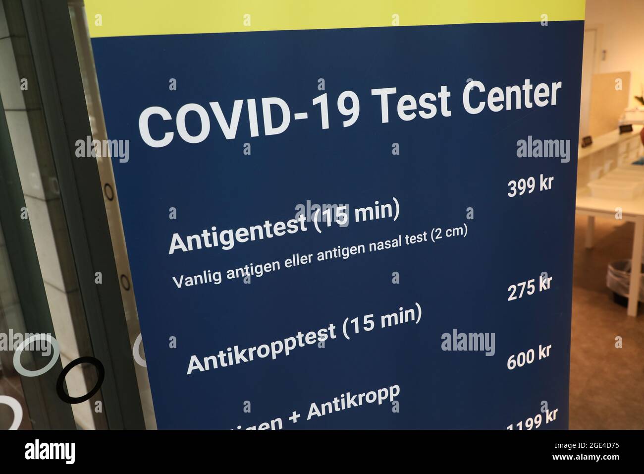 Covid-19 Testzentrum am Hauptbahnhof Göteborg. Stockfoto