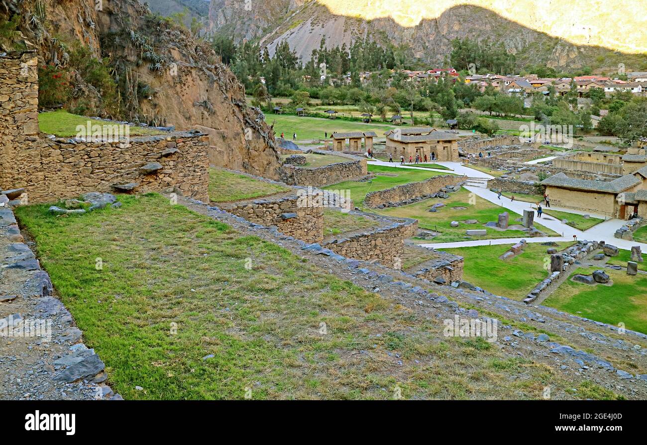 Ollantaytambo, die letzte Festung der Inkas in der Provinz Urubamba, Region Cusco, Peru Stockfoto