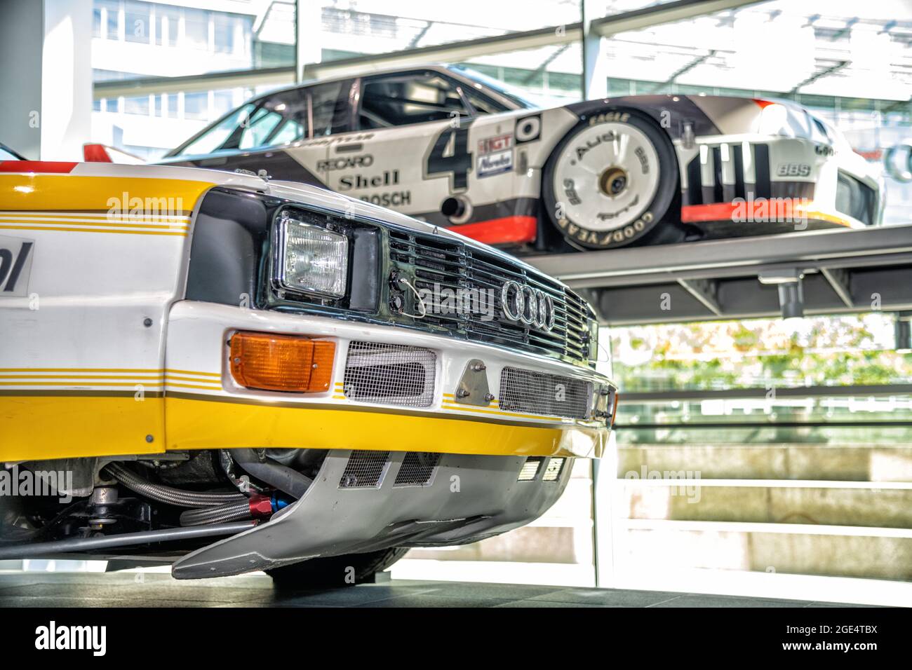 Audi Sport quattro, Rallye-Weltmeister 1984 aus dem Audi Museum Mobile in Ingolstadt-Deutschland. Stockfoto