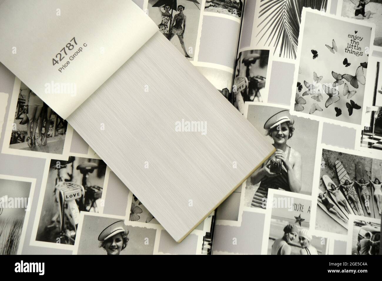 Hintergrund von Tapeten Beispielbüchern Stockfoto