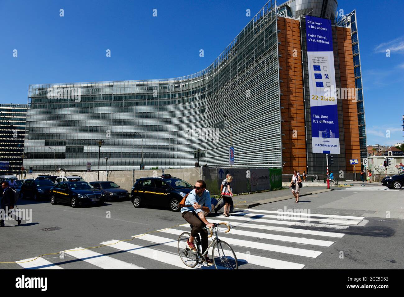 Das Berlaymont-Gebäude - Sitz der Europäischen Kommission, der Europäischen Kommission, der Exekutive der Europäischen Union, der EU. Brüssel, Belgien. Stockfoto