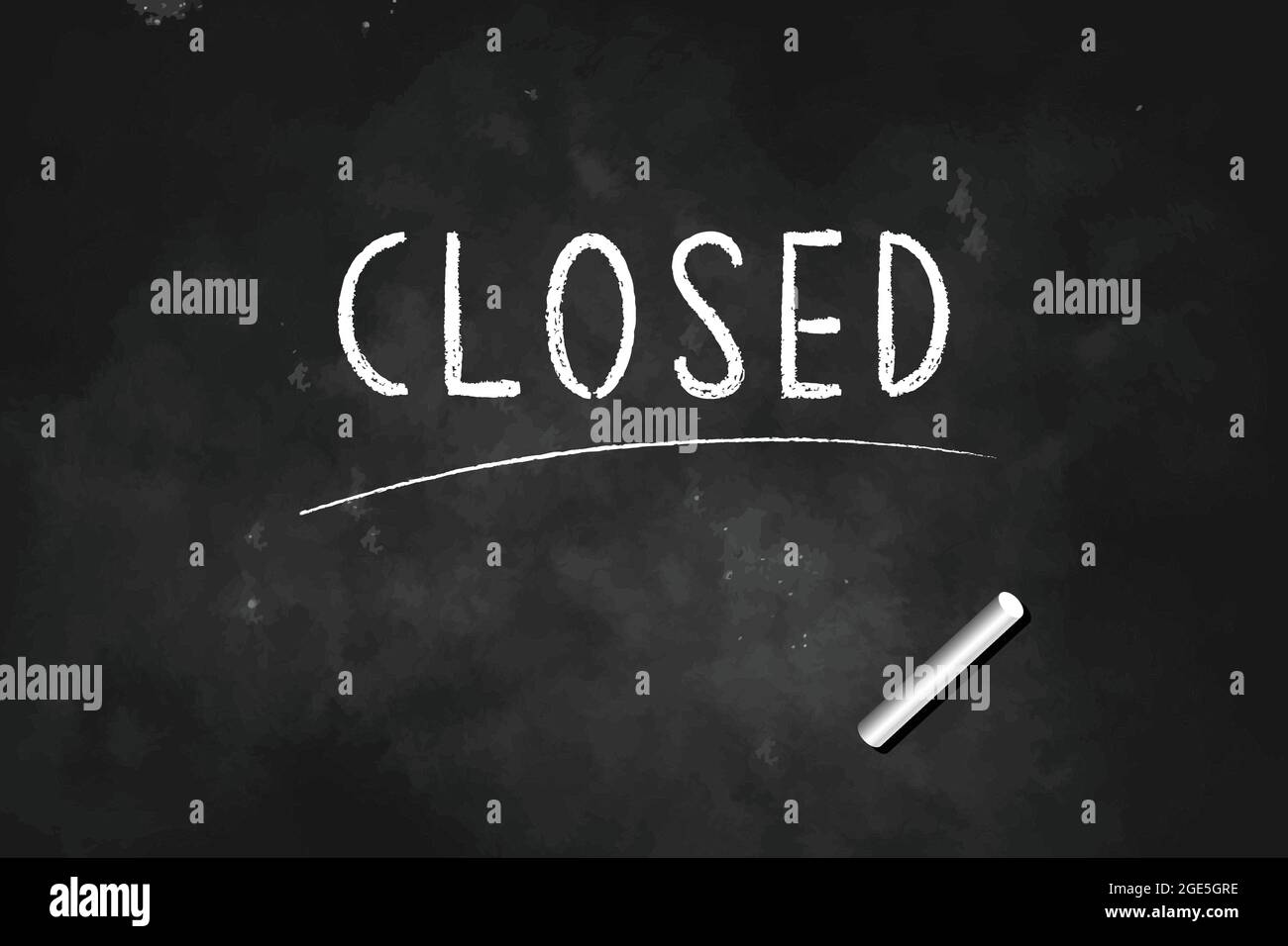 Geschlossen geschrieben mit Kreide auf Tafel Symbol Logo Design Vektor Illustration Stock Vektor