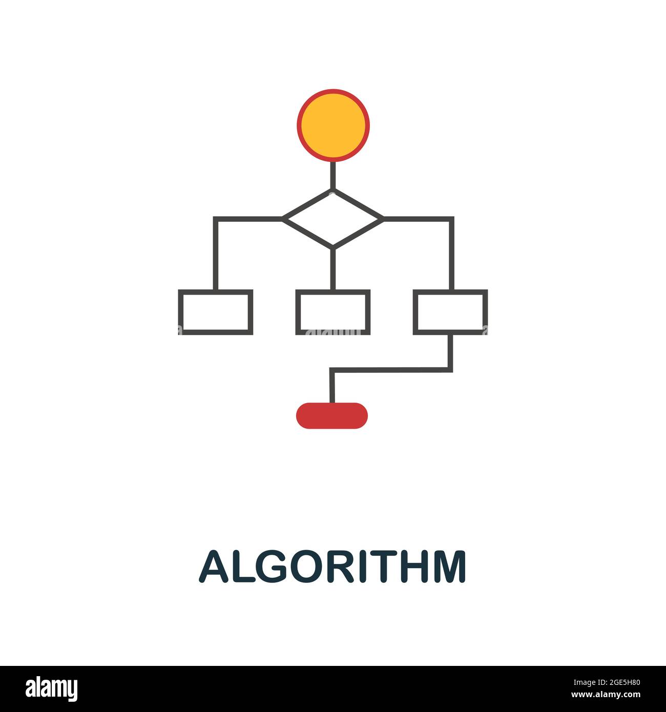 Algorithmus-Symbol. Flaches Zeichenelement aus der Datenanalyse-Sammlung. Kreatives Algorithmus-Symbol für Webdesign, Vorlagen, Infografiken und mehr Stock Vektor