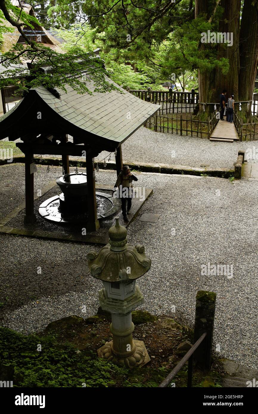 Nagano, Japan, 2021-12-08 , Togakushi-Schrein. Stockfoto