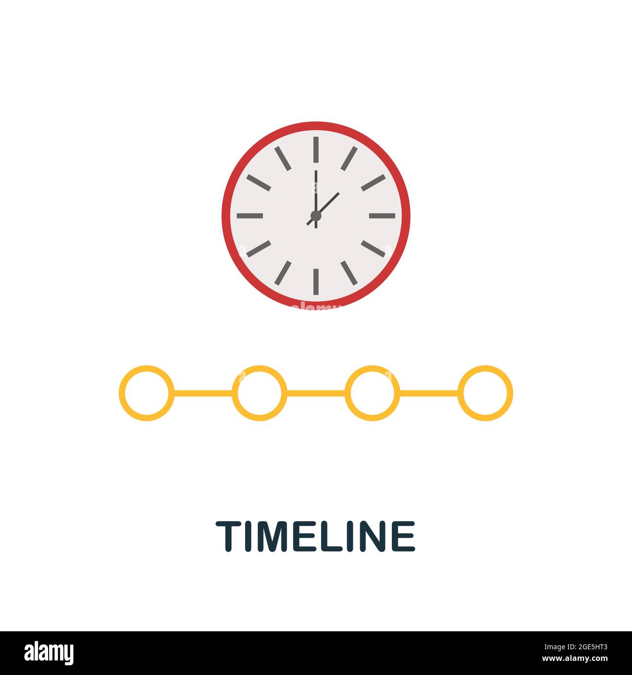Zeitachse. Flaches Zeichenelement aus der Datenanalyse-Sammlung. Kreatives Timeline-Symbol für Webdesign, Vorlagen, Infografiken und mehr Stock Vektor