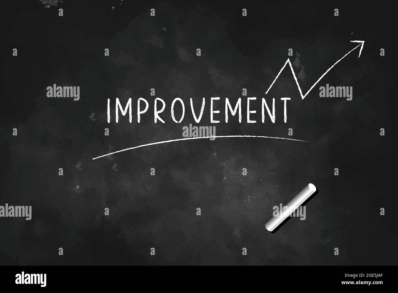 Verbesserung geschrieben mit Kreide auf Tafel Symbol Logo Design Vektor Illustration Stock Vektor