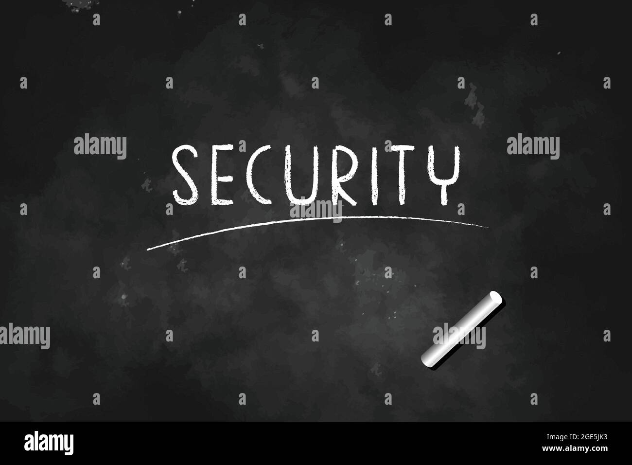 Sicherheit mit Kreide auf Tafel Symbol Logo Design Vektor Illustration geschrieben Stock Vektor