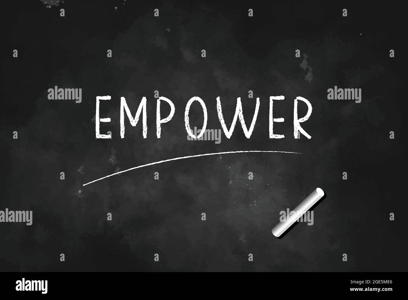 EMPOWER geschrieben mit Kreide auf Tafel Symbol Logo Design Vektor Illustration Stock Vektor