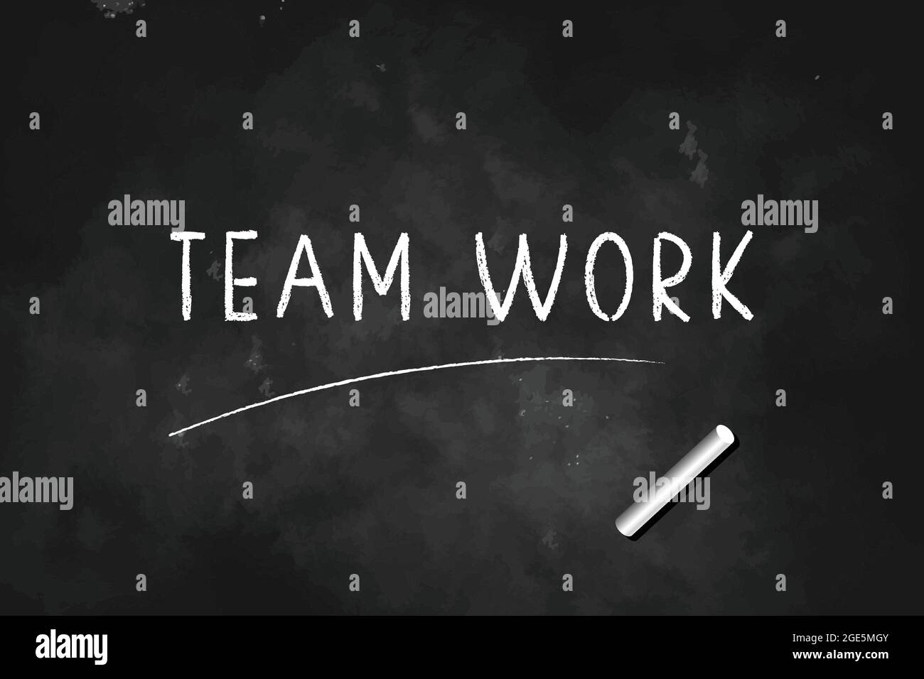 TEAMARBEIT mit Kreide auf Tafel Symbol Logo Design Vektor Illustration geschrieben Stock Vektor