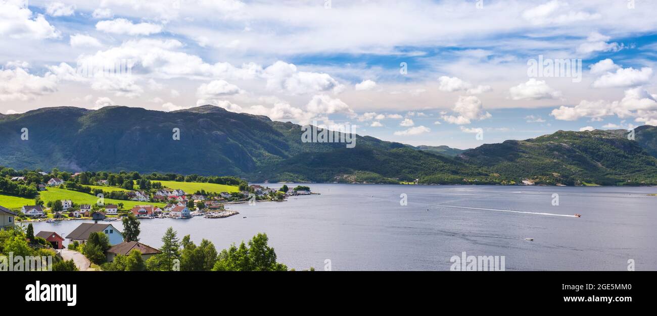 Norwegischen Fjord und Berge Lysefjord, Norwegen. Stockfoto