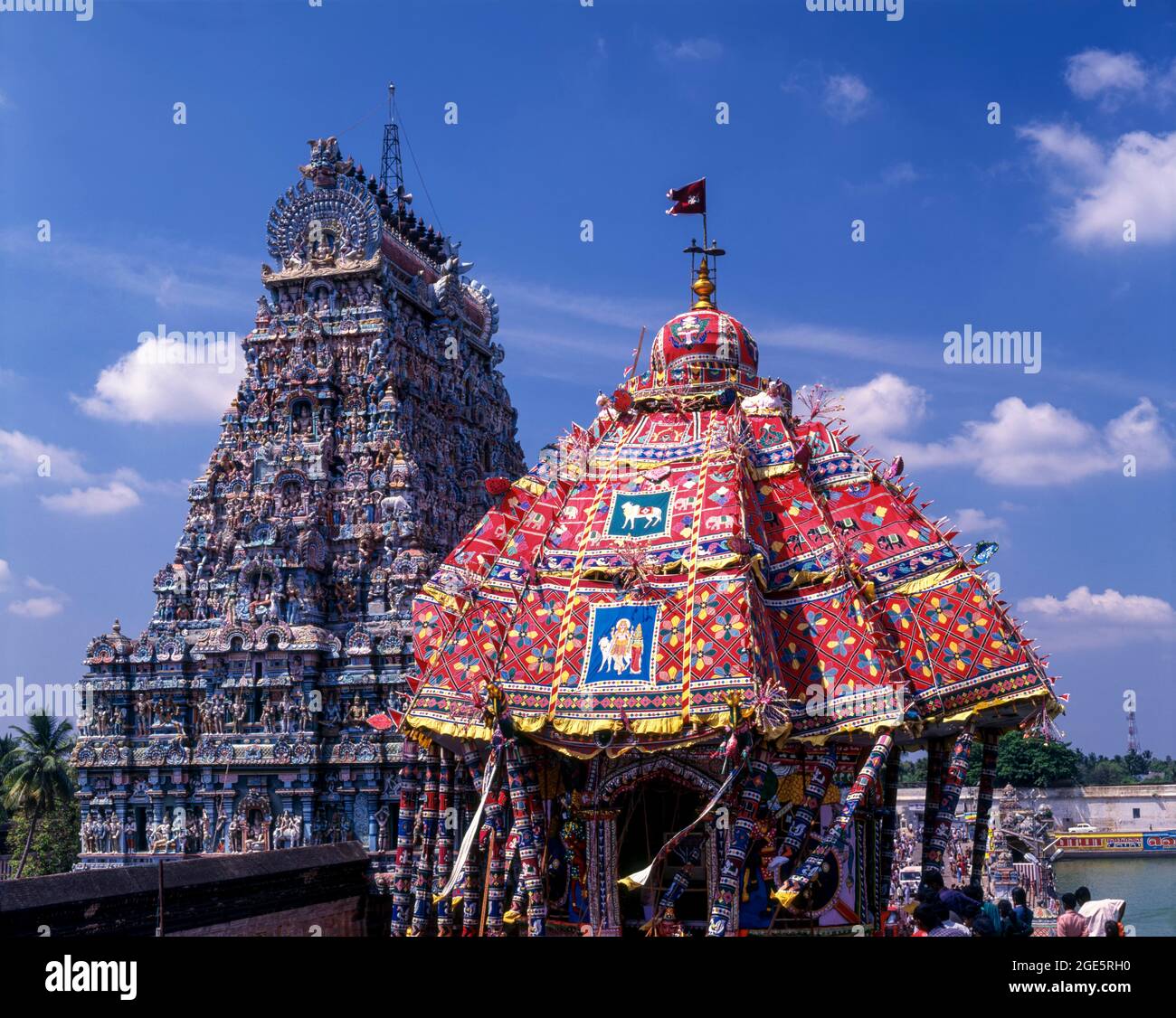 Chariot Festival in Thiruvarur, Tamil Nadu, Indien. Größter Wagen in Indien Stockfoto