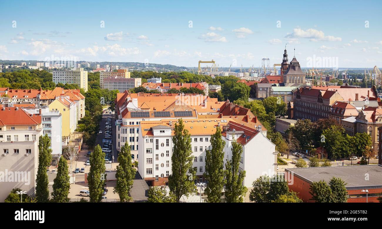 Stettin Stadtbild an einem sonnigen Sommertag, Polen. Stockfoto