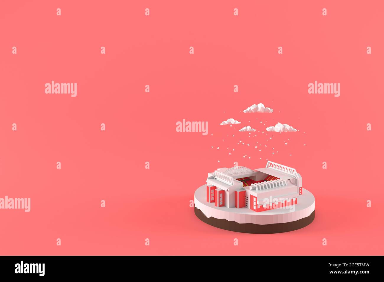3D-Illustrator-Stadion. 3d-Rendering niedrige Polygongeometrie. Lowpoly Minimal Style Art. Stockfoto