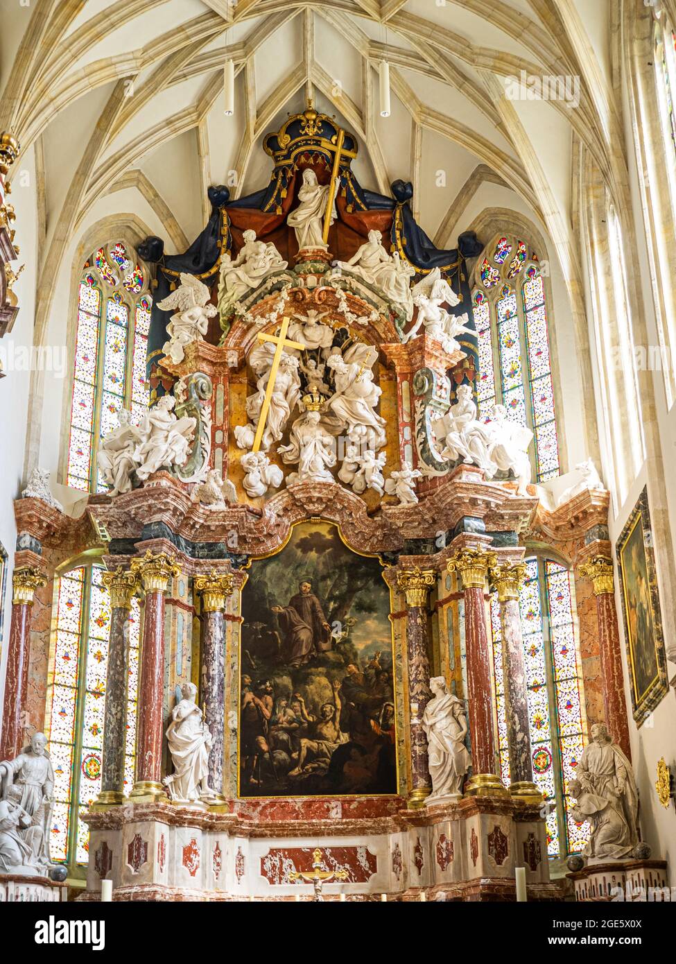 Altarbild auf dem Hochaltar, St. Aegidius, Grazer Dom, Graz, Steiermark, Österreich Stockfoto