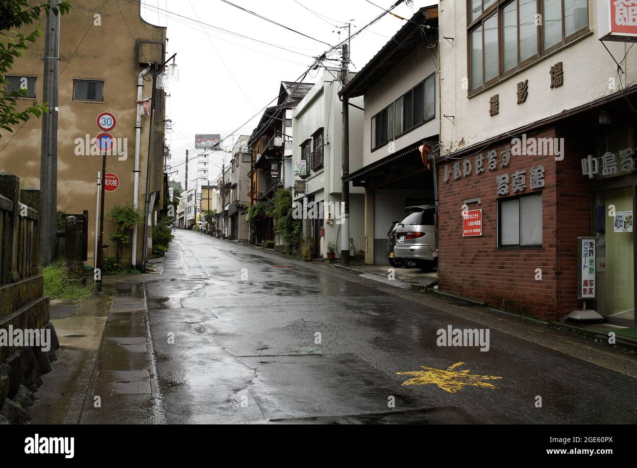Yudanaka, nagano, japan, 2021-13-8 , Ansicht der Stadt Yudanaka onsen . Stockfoto