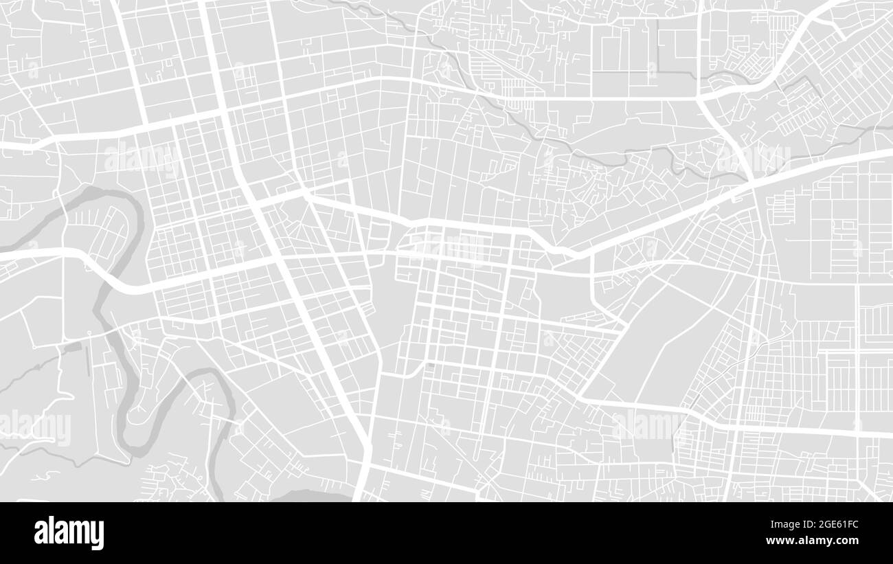 Weiß und hellgrau Sendai Stadt Vektor-Hintergrund-Karte, Straßen und Wasserkartographie Illustration. Breitbild-Anteil, digitales flaches Design st Stock Vektor