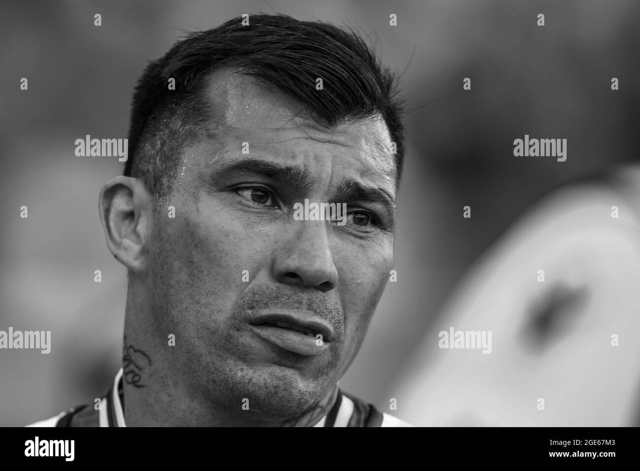 Gary Medel (Bologna) Während des italienischen Tim Cup-Spiels zwischen Bologna 4-5 Ternana im Renato Dall Ara Stadium am 16. August 2021 in Bologna, Italien. (Foto von Maurizio Borsari/AFLO) Stockfoto