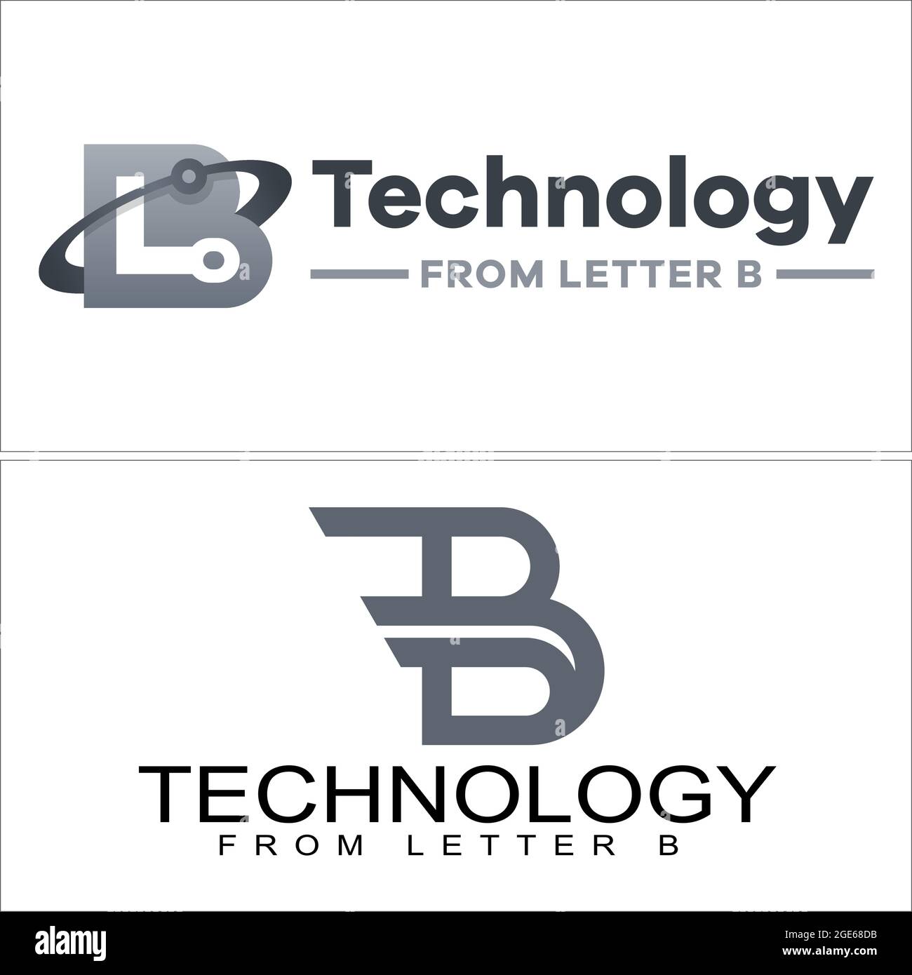 Anfangskombination Logo Buchstabe B mit Tech-Linienvektor Stock Vektor