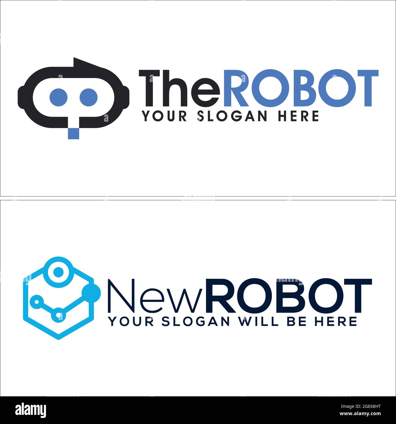 Symbol Logo Roboter Linie Vektor Hexagon Punktlinie Stock Vektor