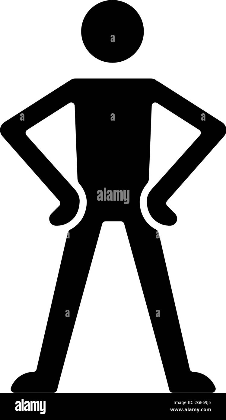 Vertrauen Körpersprache schwarzes Glyphensymbol Stock Vektor