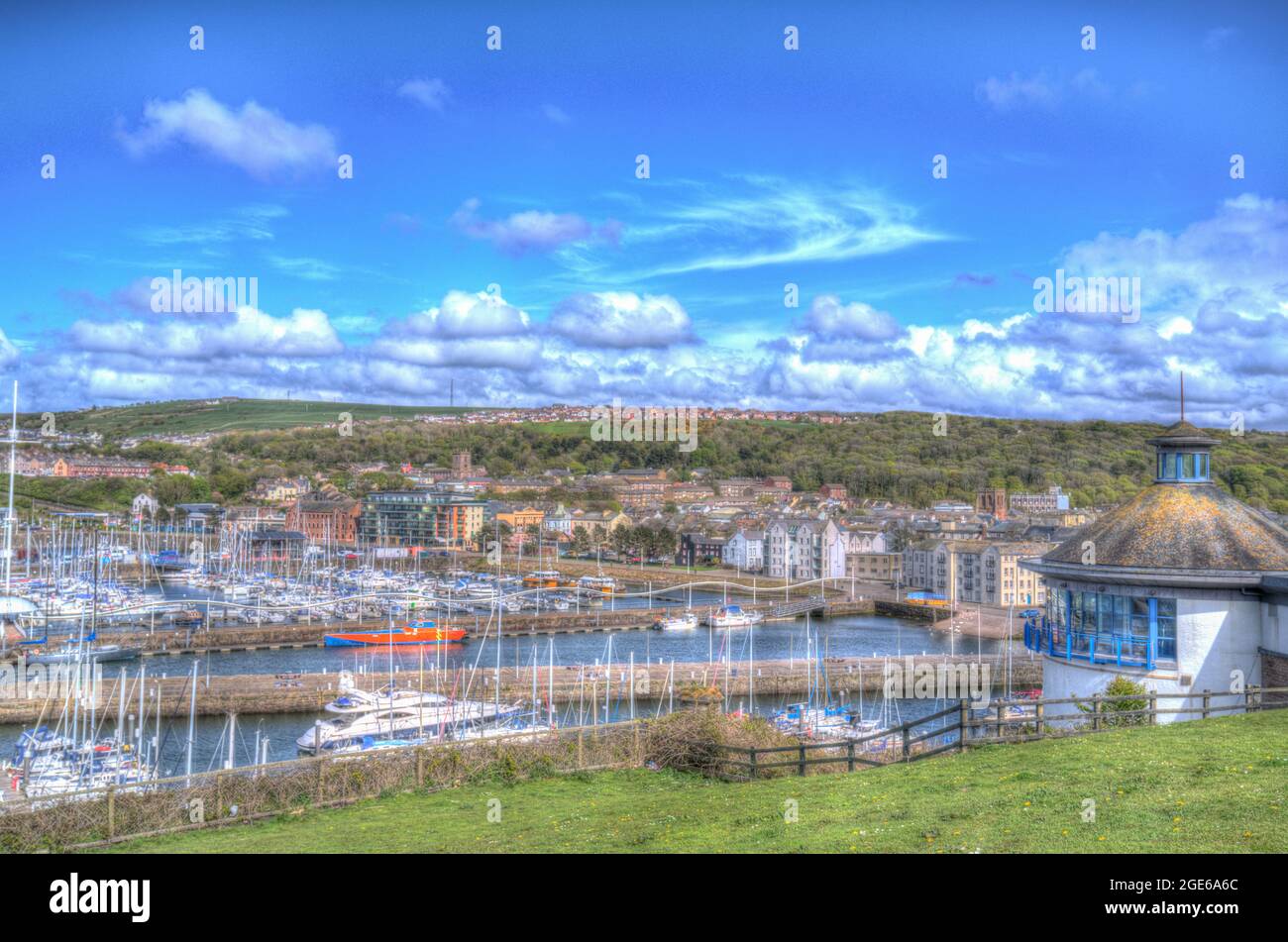 Whitehaven Cumbria Stadt an der Nordwestküste in der Nähe des Lake District in großbritannien farbenfrohe hdr-bilder Stockfoto
