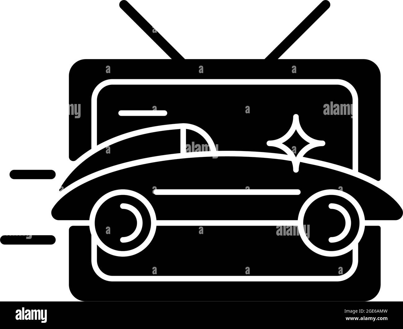 Autorennen Programm schwarze Glyphe Symbol Stock Vektor