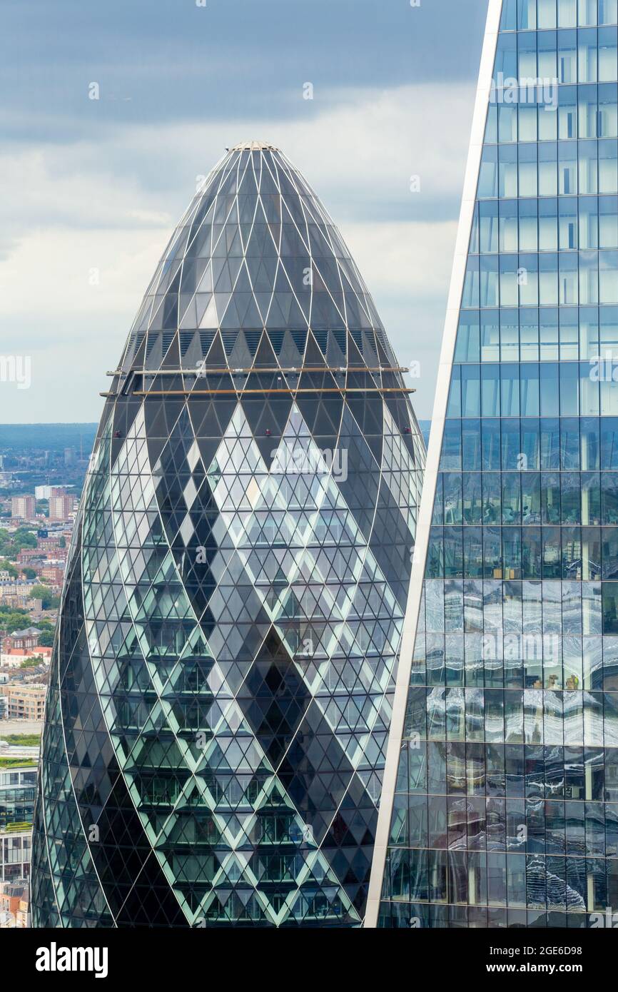 30 St. Mary AX, der Gherkin-Turm im Londoner Finanzwesen, England Stockfoto