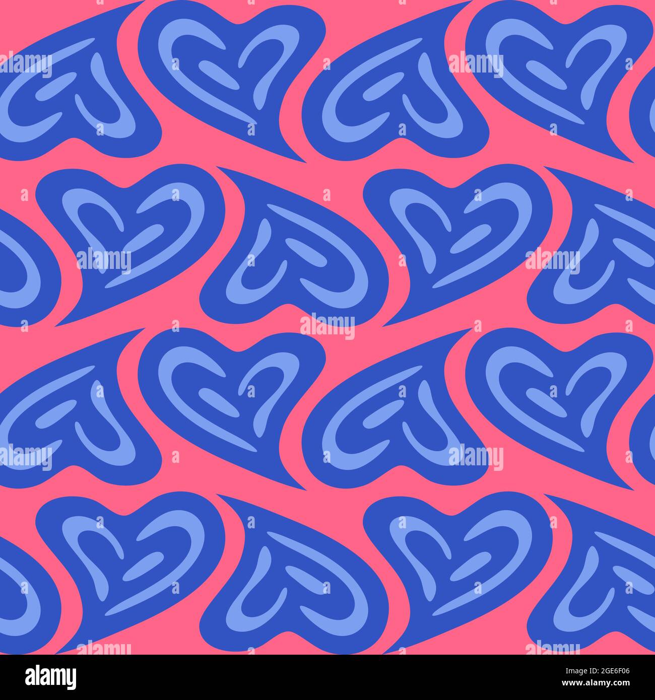 Nahtloses Muster mit schönen Herzen in 3 Farben Stockfoto