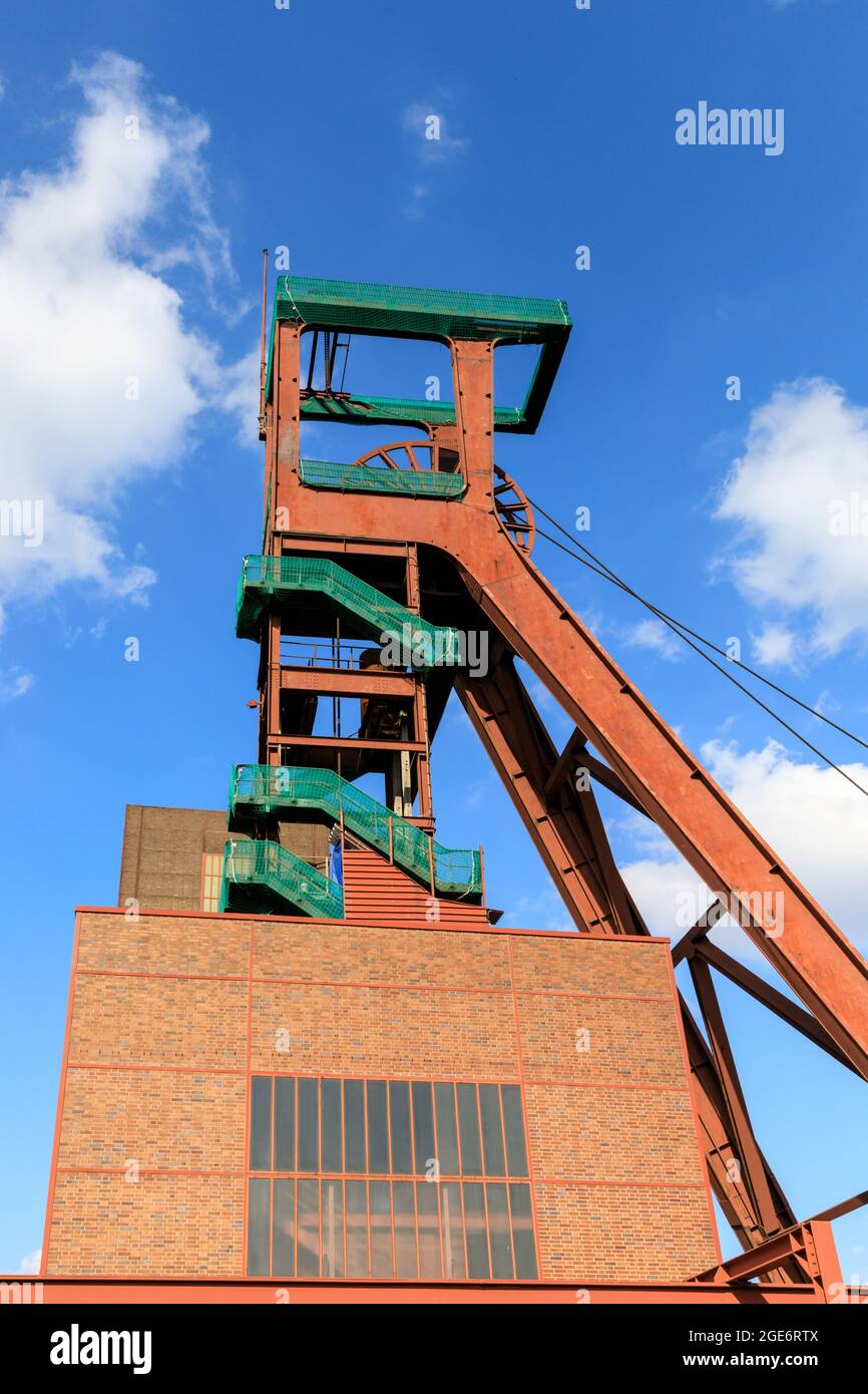 Windturm, Zeche Zollverein Kohlebergwerk Industriekomplex, UNESCO-Weltkulturerbe, Ruhrgebiet, Essen, Deutschland Stockfoto