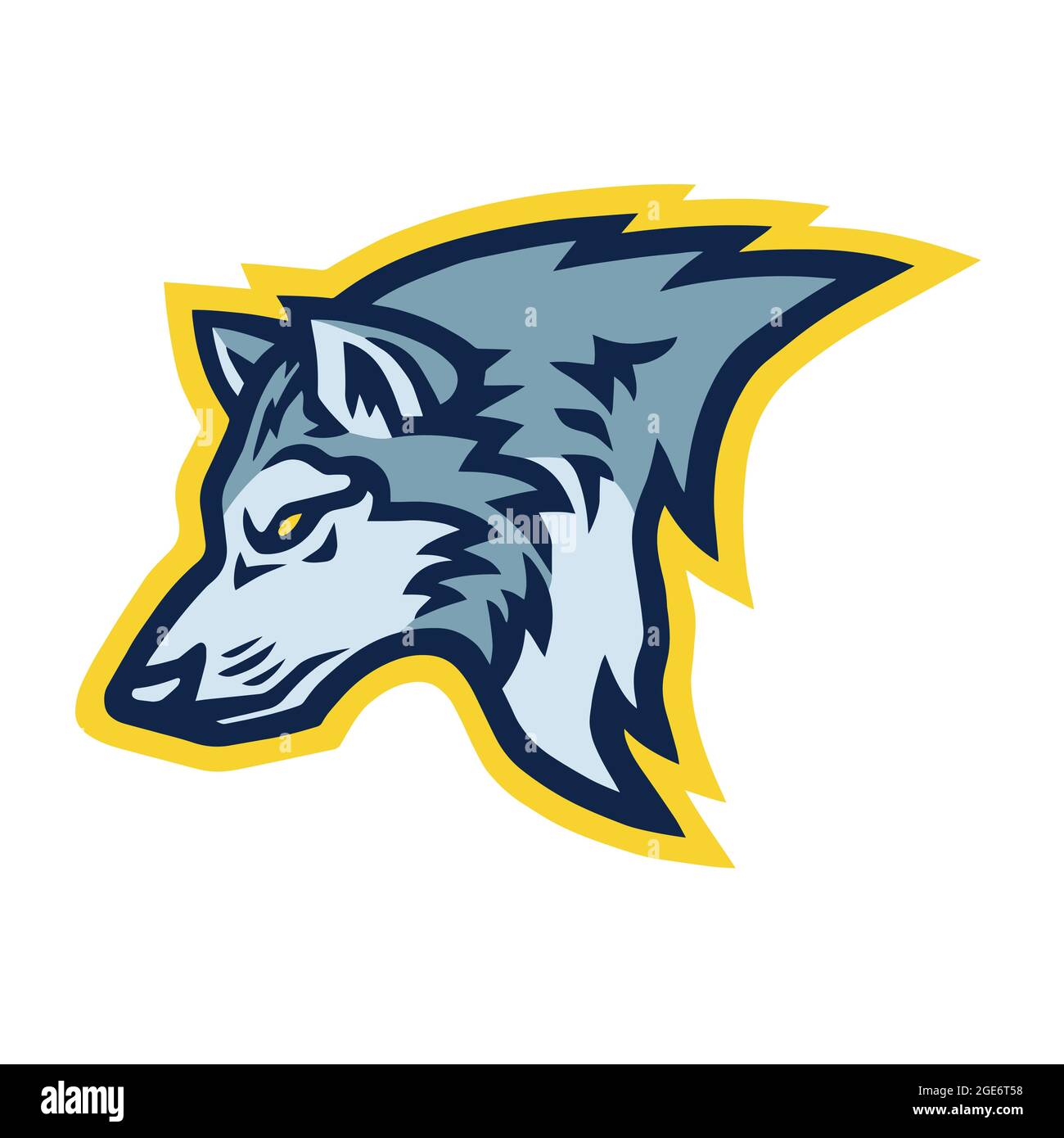 Wolf Logo Sport Maskottchen Design Vektor Illustration Stock Vektor