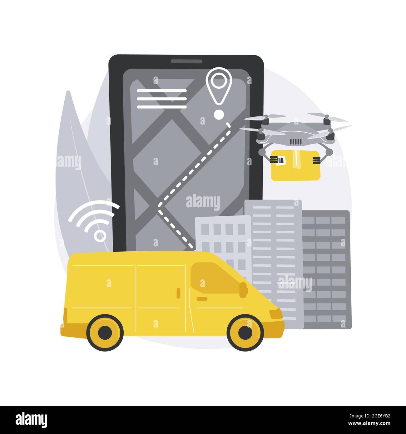 Autonome Lieferung abstrakte Konzept Vektor Illustration. Stock Vektor