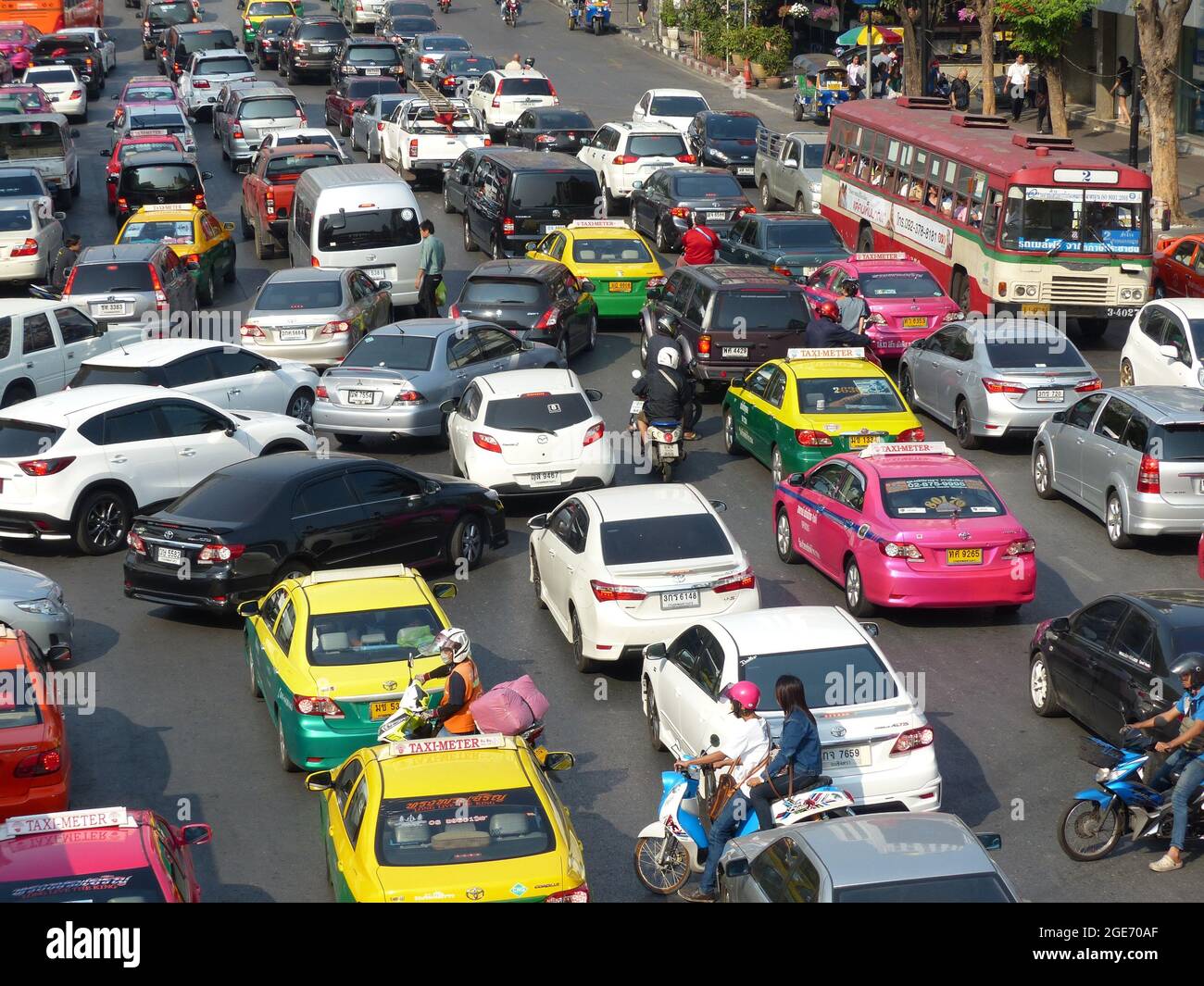 Thailand, Bangkok, Stau, Taxifahrer, Stau Stockfoto
