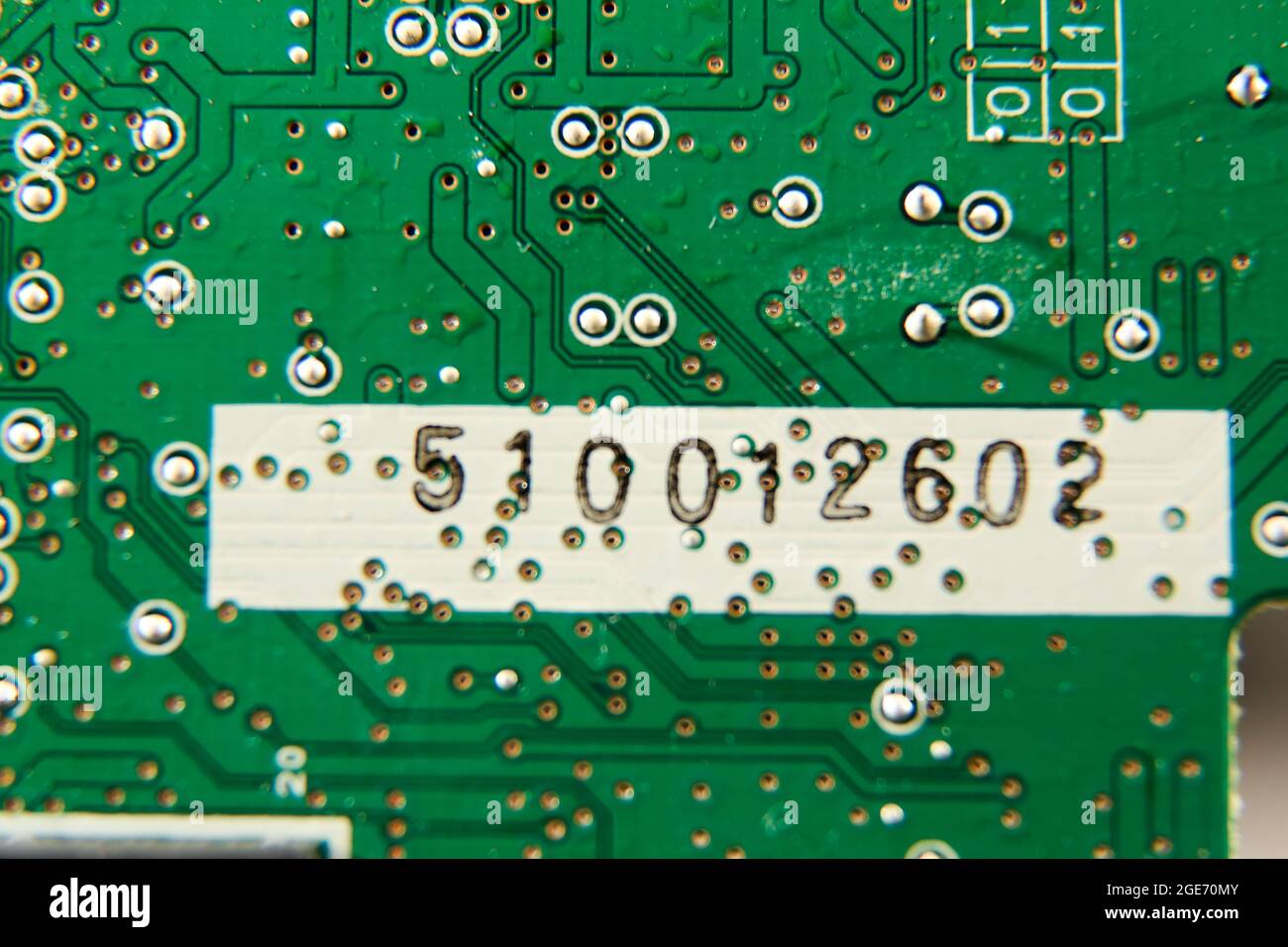 Green Color Tech Mainboards Stockfoto