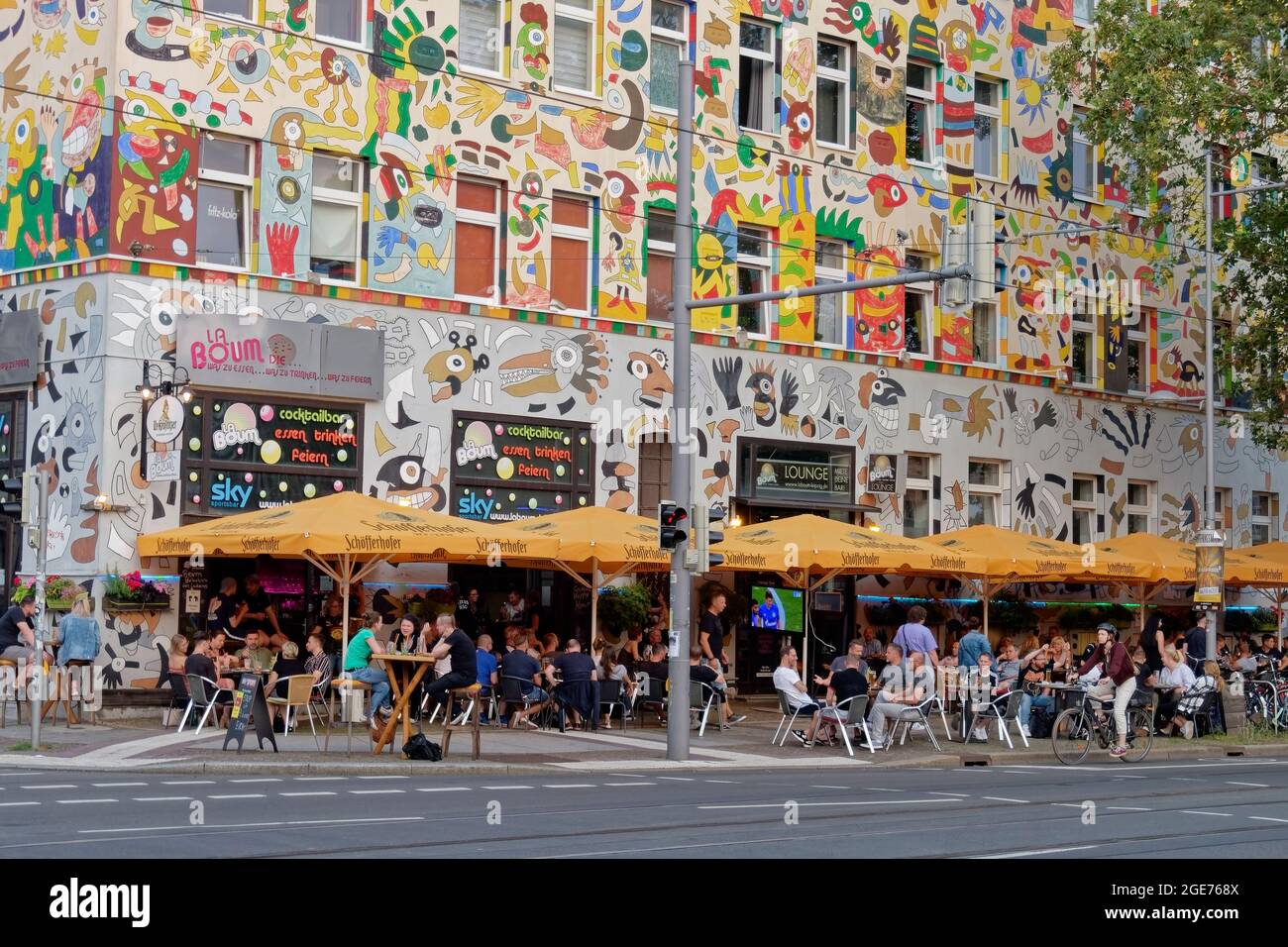 Fischer-Art-Haus, La Boum Cocktailbar, Karl Liebknechstraße, Kali Leipzig Connewitz, Sachsen Stockfoto