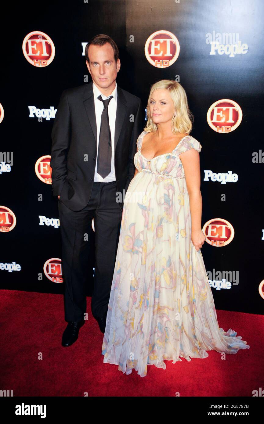 Der Schauspieler will Arnet und die Schauspielerin Amy Poehler nehmen am 21. September 2008 in Los Angeles, Kalifornien, an der Entertainment Tonight and PEOPLE Emmy After Party in der Walt Disney Concert Hall Teil. Stockfoto