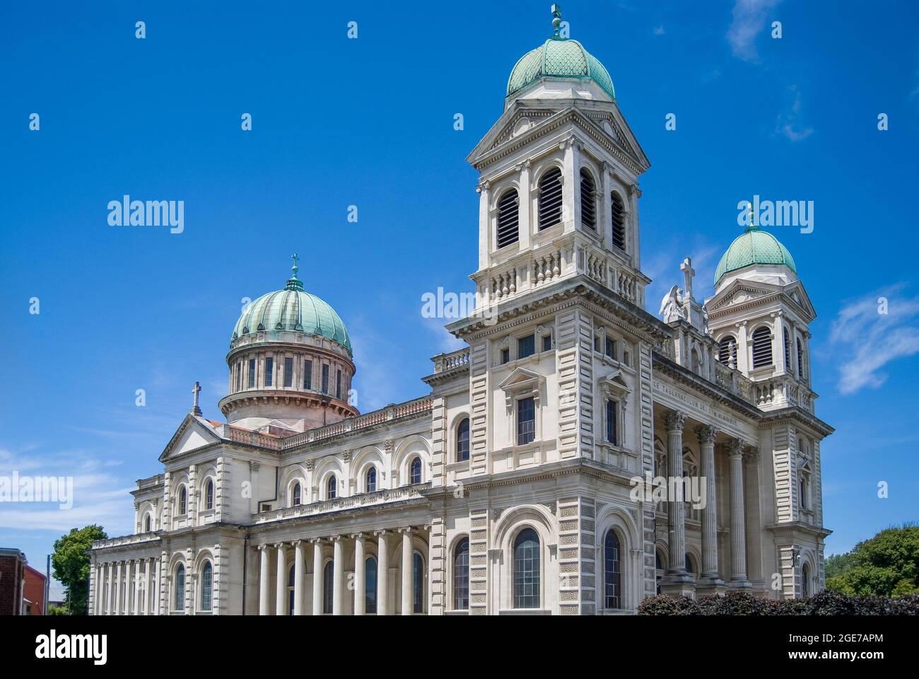 Kathedrale des Allerheiligsten Sakraments vor dem Erdbeben, Barbados Street, Christchurch, Canterbury, Neuseeland Stockfoto