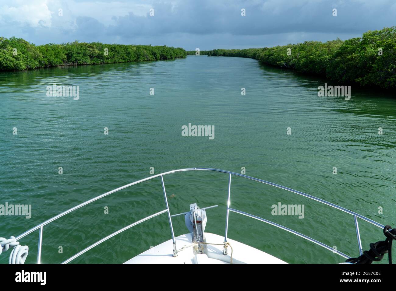 Blick auf die Yacht in der karibik in cancun mexiko Stockfoto