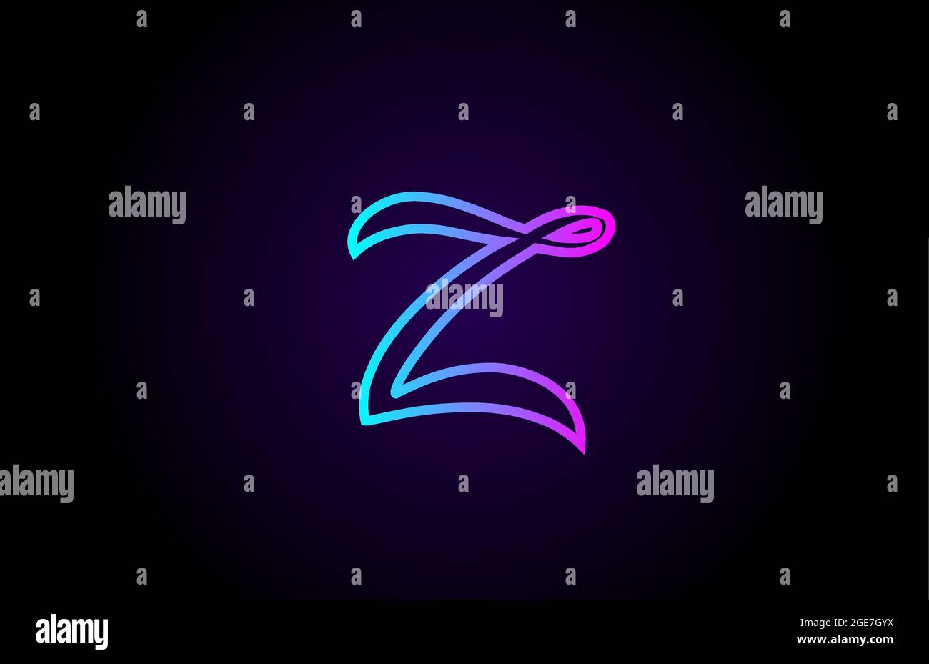 Pink blau Z line Alphabet Buchstaben Logo für Unternehmen und Unternehmen. Kreatives Template-Design für Schriftzug und Corporate Stock Vektor