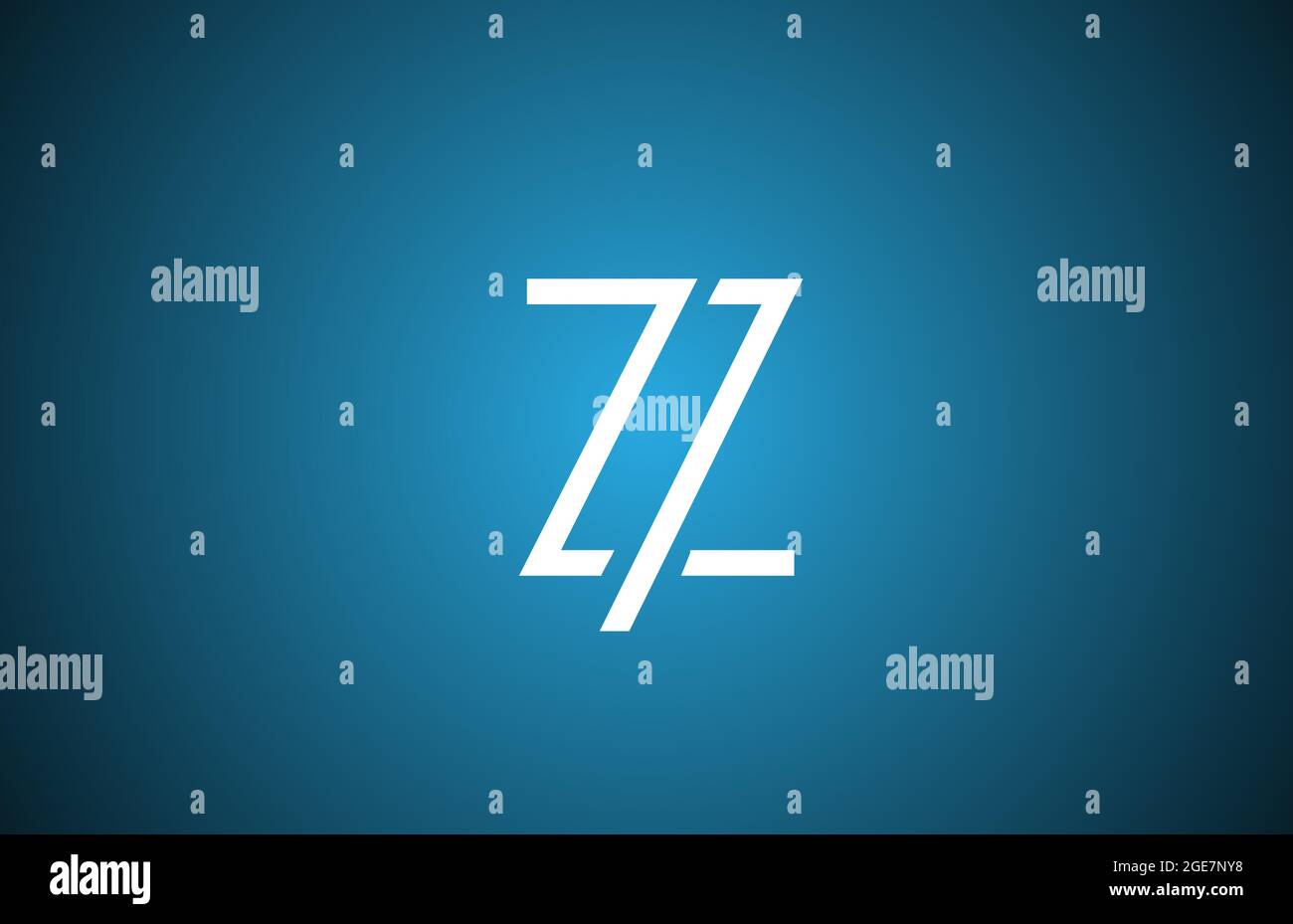 Blauweißes Logo mit Z-Linie und Buchstaben. Kreative Design-Vorlage für Unternehmen Stock Vektor