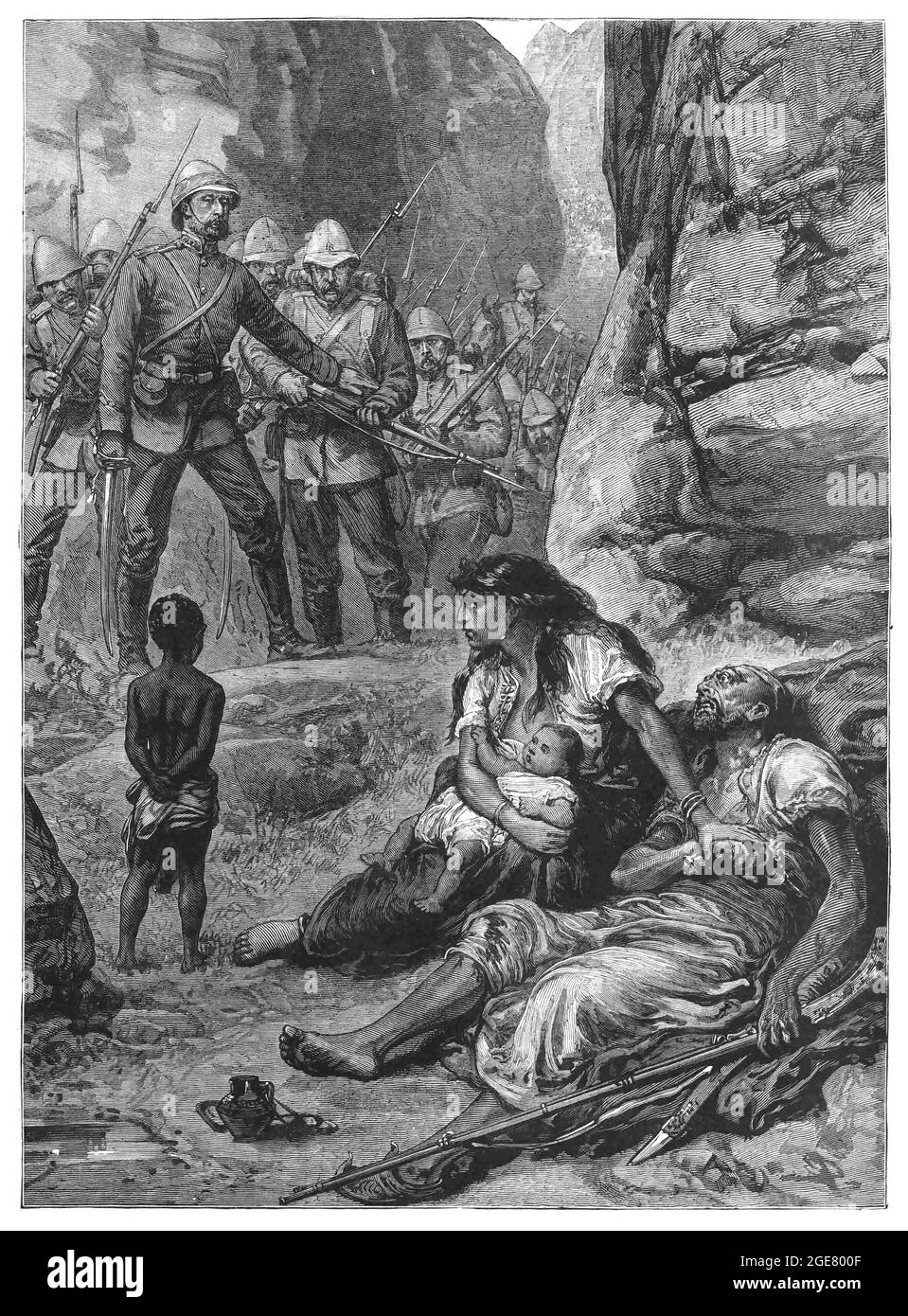 Skizzen in Afghaunistan, alter afghanischer Lebensstil. 1842. Stockfoto