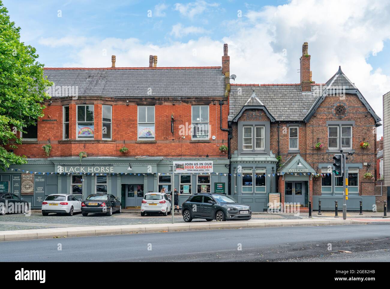 The Black Horse Pub, County Road, Walton , Liverpool 4. Aufgenommen im August 2021. Stockfoto