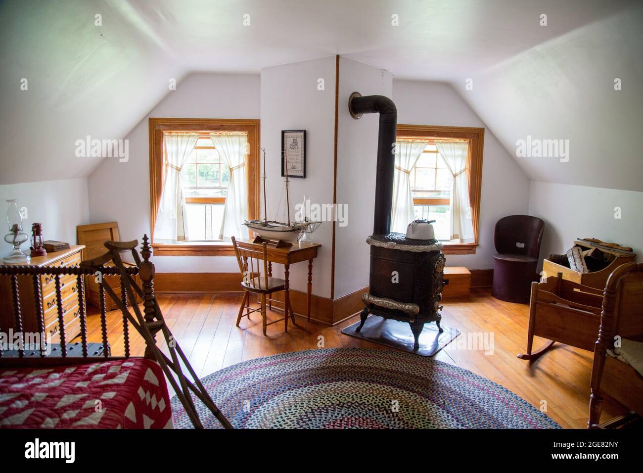 Kinderzimmer im Eagle Bluff Lighthouse in Door County Wisconsin Stockfoto