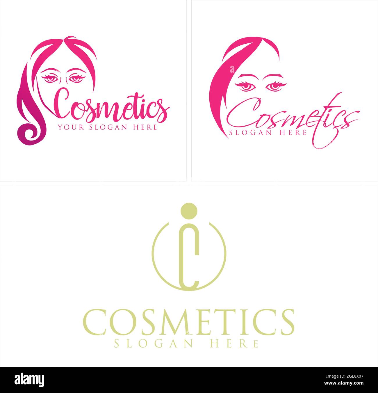 Kosmetik Schönheit Symbol anfängliches Logo Stock Vektor