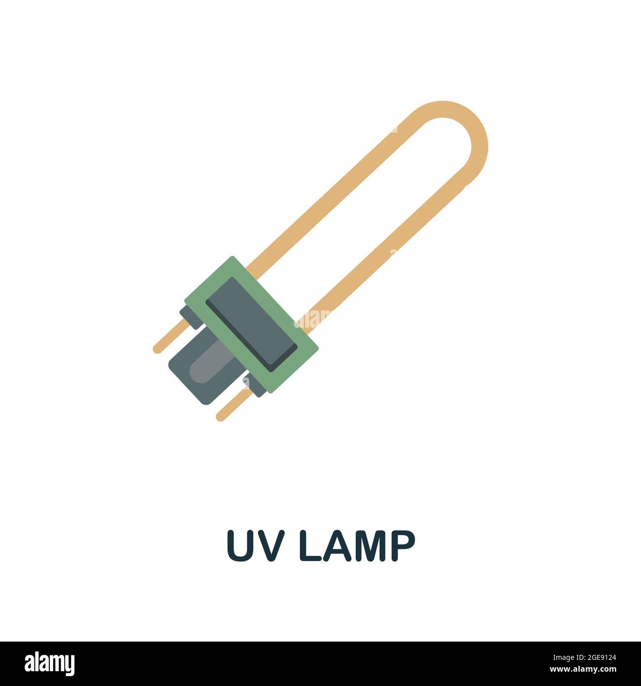 Flach-Symbol für UV-Lampe. Farbiger Schild aus der Desinfektionssammlung. Kreative UV-Lampe Symbol Illustration für Web-Design, Infografiken und mehr Stock Vektor