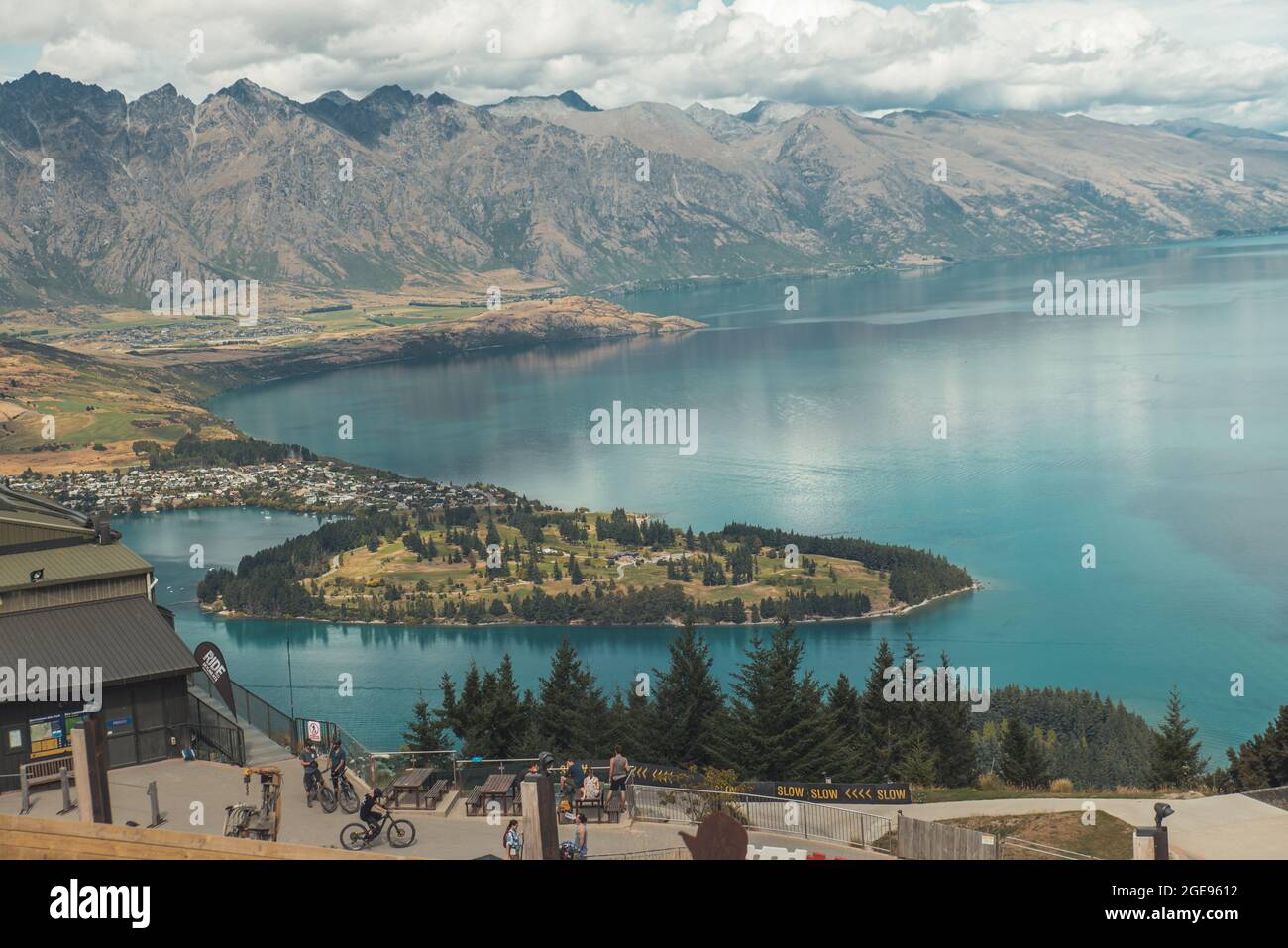 Blick von den Ben Lomond Bergen in Neuseeland Stockfoto