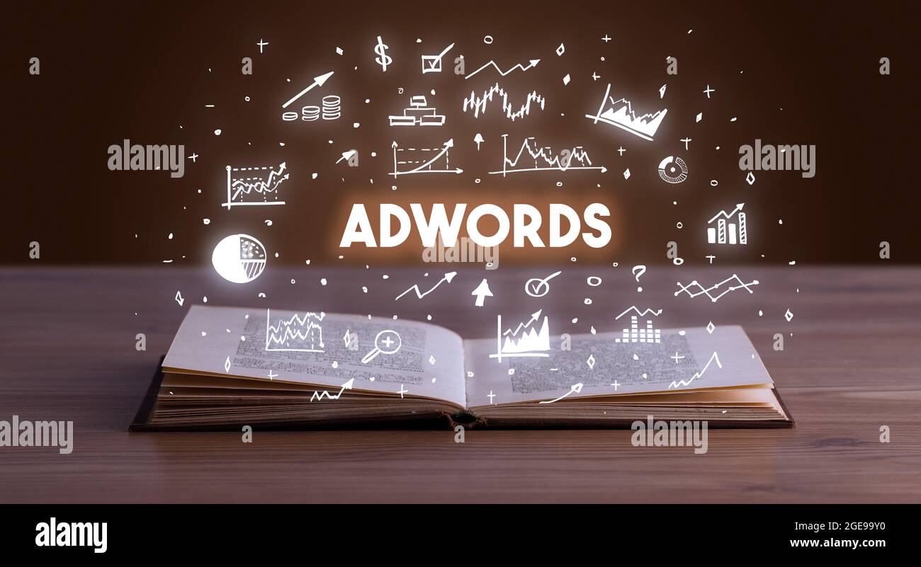 Business Inschrift aus einem offenen Buch Stockfoto