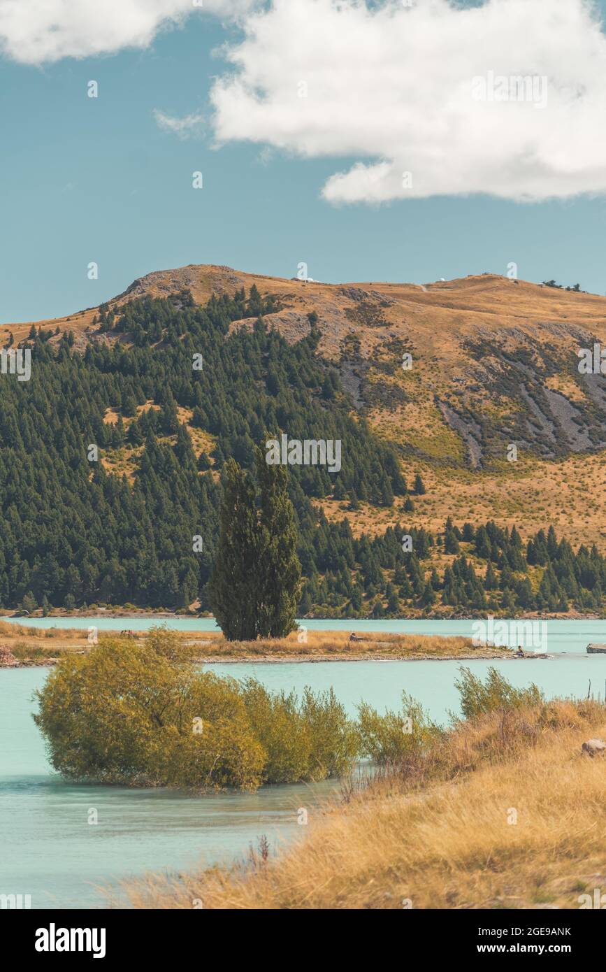 Blick auf den Tekapo Lake in Neuseeland Stockfoto