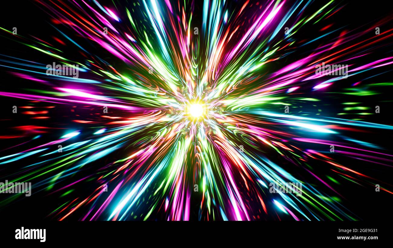 Mehrfarbiger, Aufflackernder Effekt „Light Streak Burst“ Stockfoto