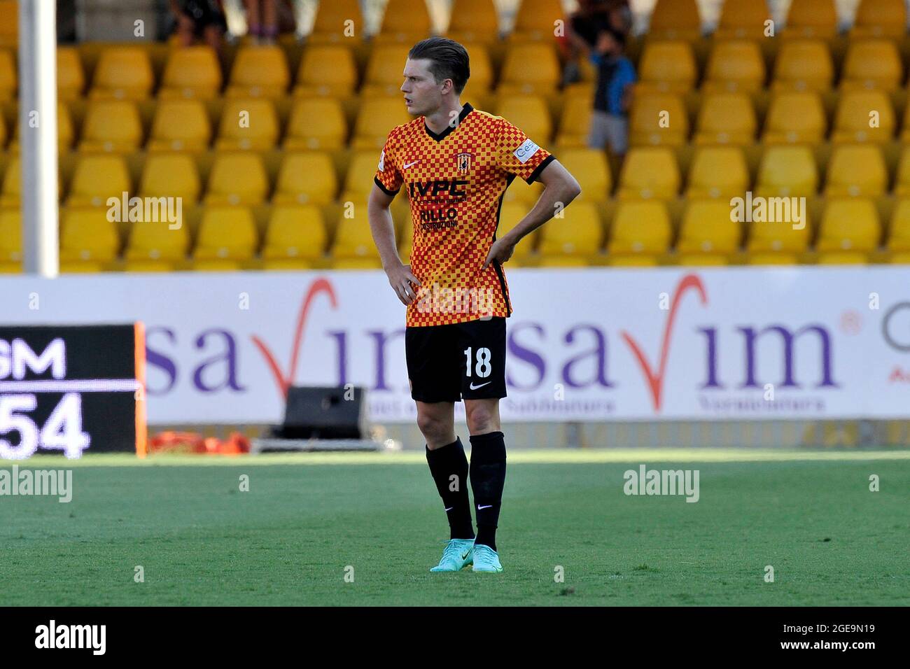 Daam Foulon Spieler von Benevento, während des italienischen Cup-Spiels rta Benevento gegen Spal Endergebnis 2-1, Spiel im Ciro Vigorito Stadion in Ben gespielt Stockfoto