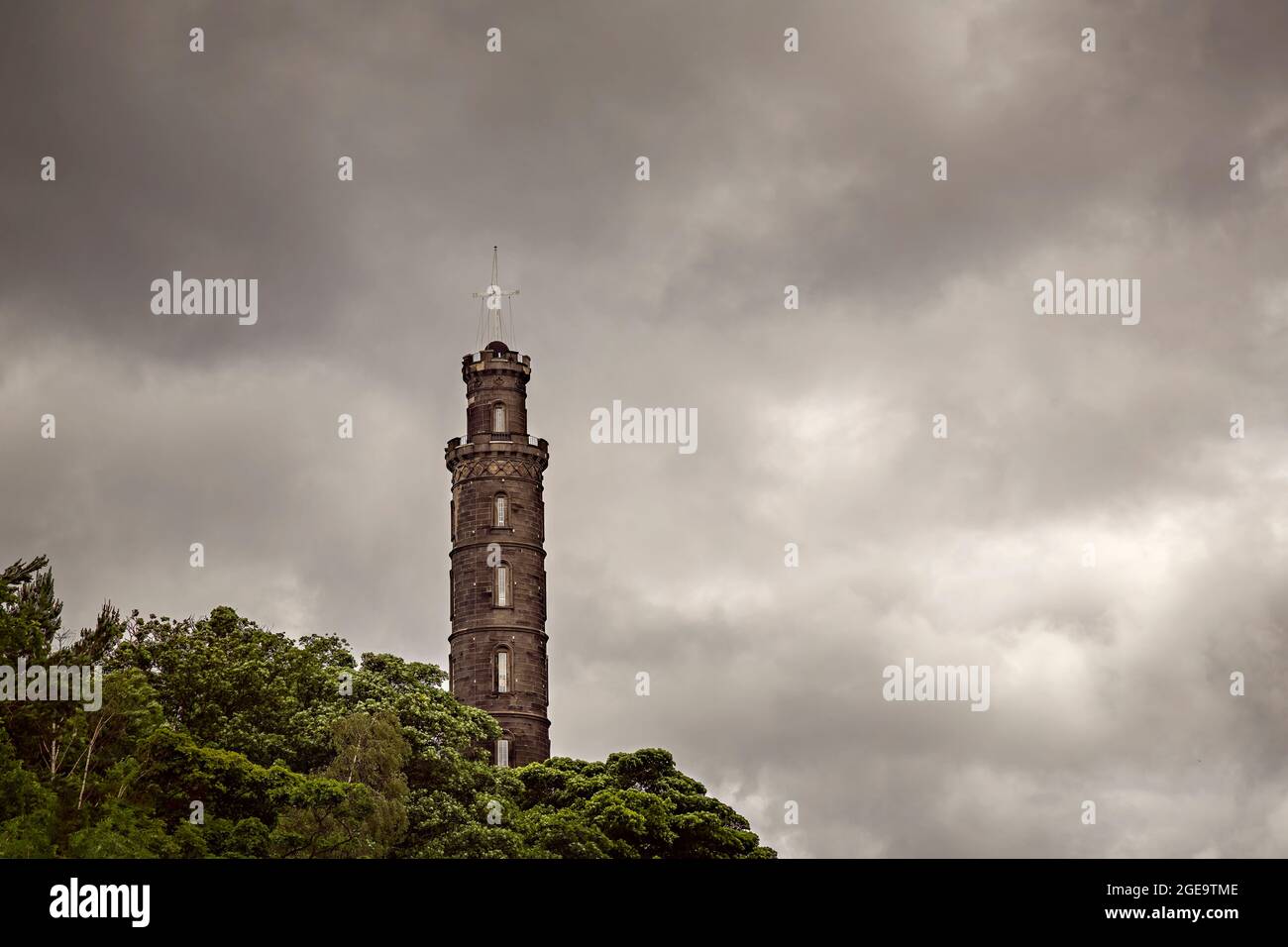 Das Nelson Monument auf dem Calton Hill in Edinburgh. Stockfoto